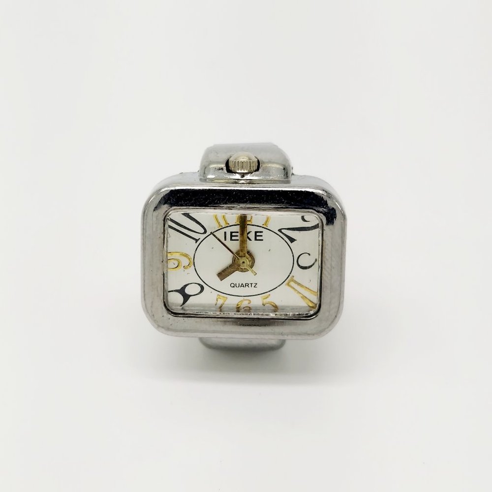 Vintage IEKE silver tone ring watch by migi (Unsigned) works